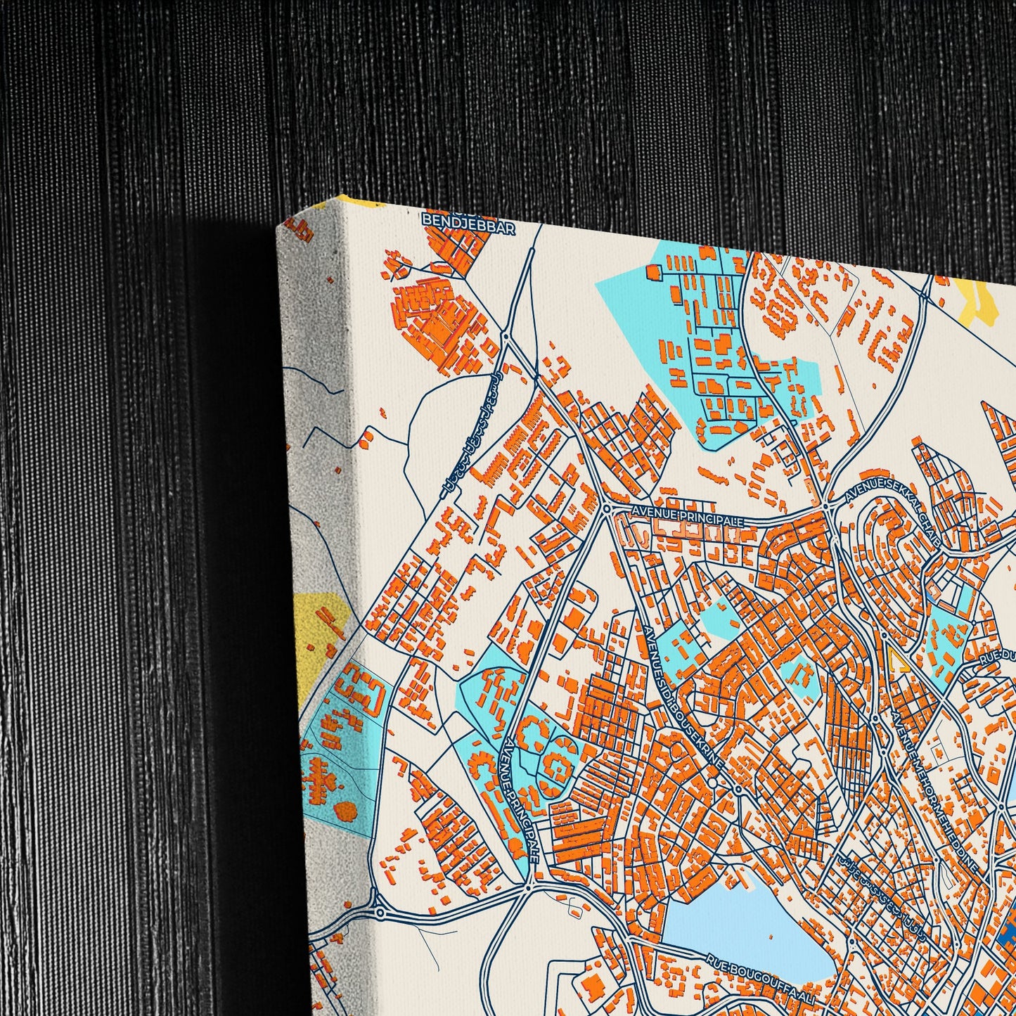 Mascara Algeria Colorful City Map Canvas Print Detail