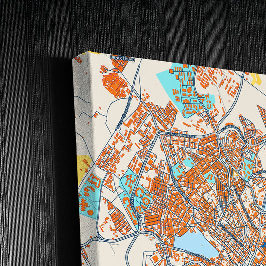 Mascara Algeria Colorful City Map Canvas Print Detail