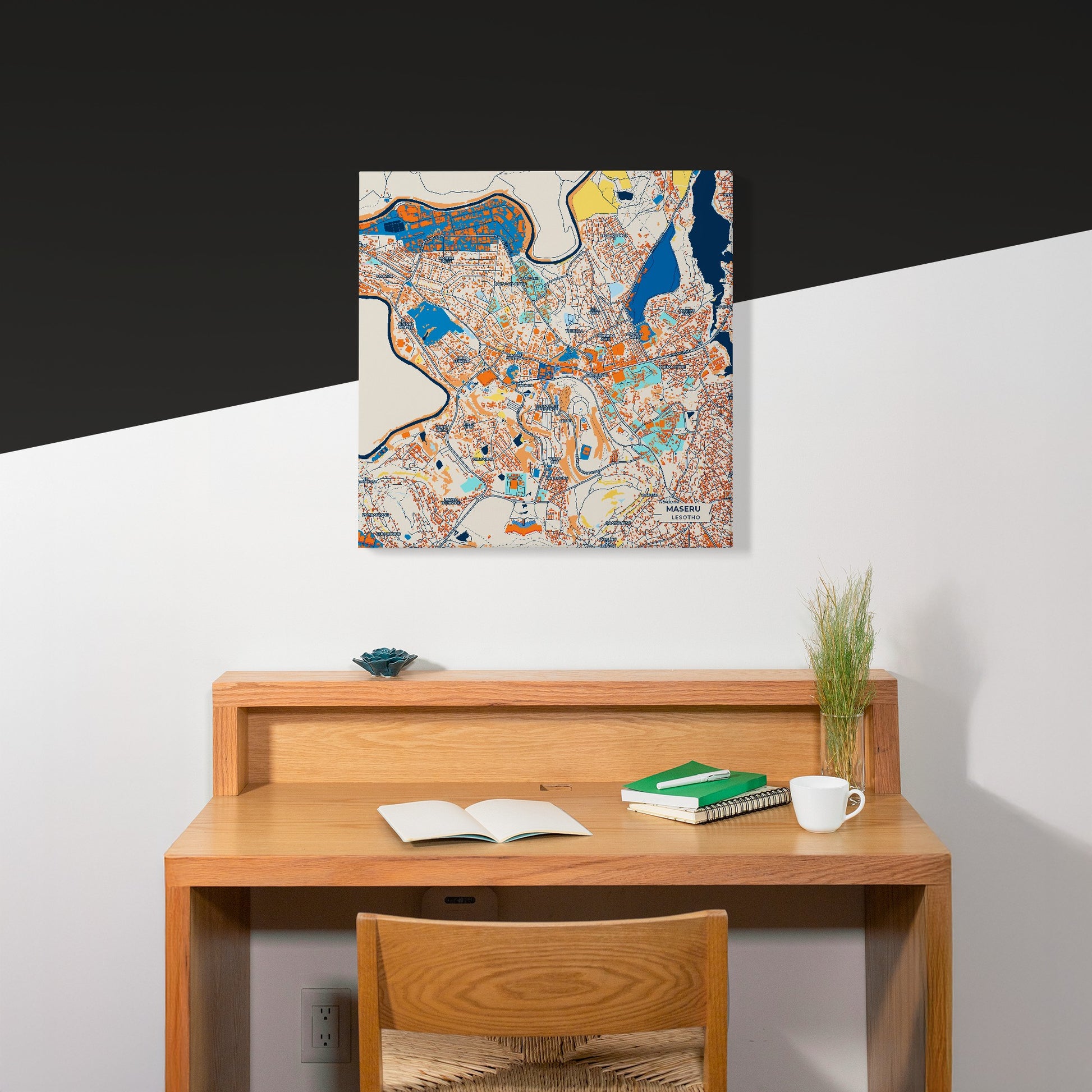 Maseru Lesotho Colorful City Map Canvas Print Scene