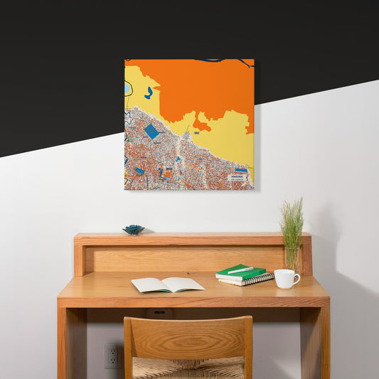 Masina Dr Congo Colorful City Map Canvas Print Scene