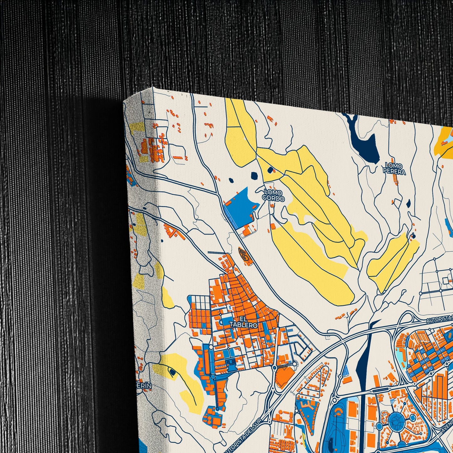 Maspalomas Spain Colorful City Map Canvas Print Detail