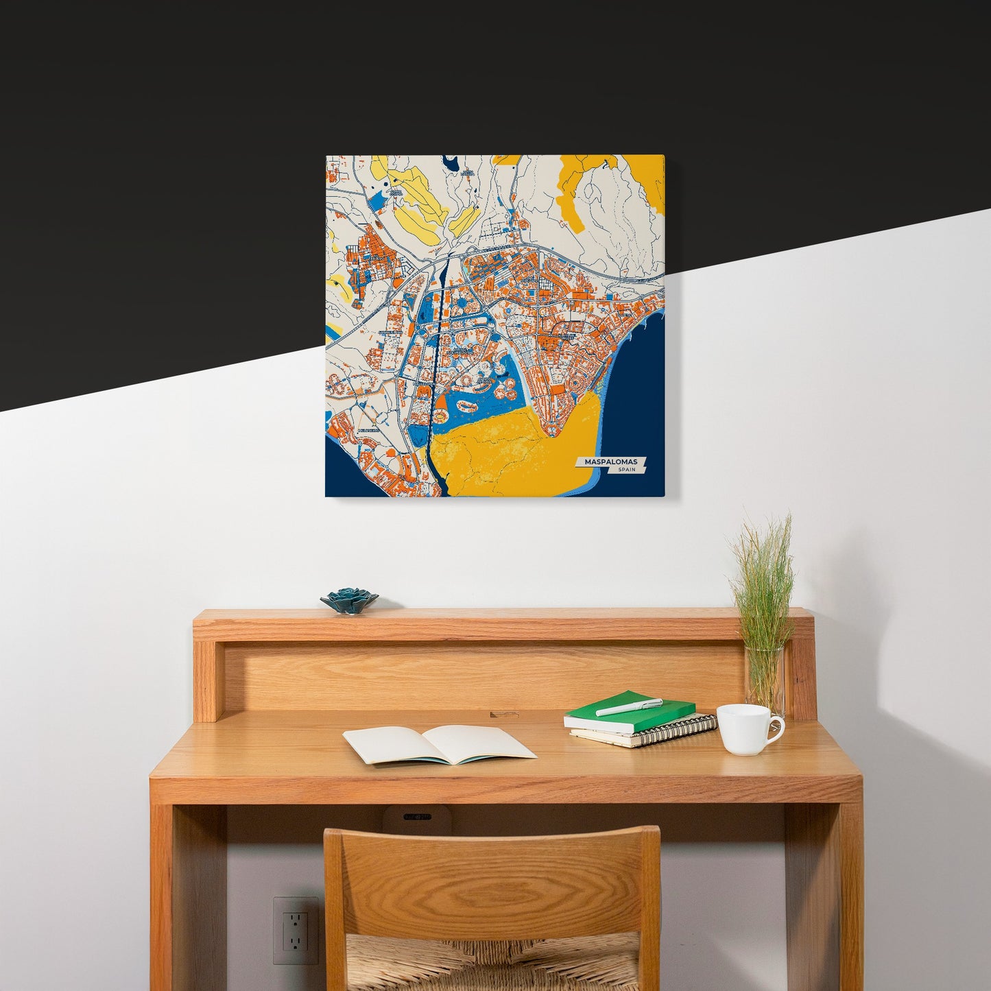 Maspalomas Spain Colorful City Map Canvas Print Scene