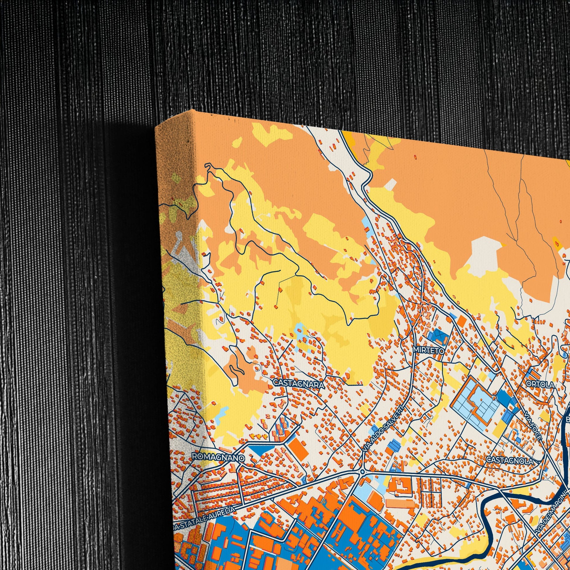 Massa Italy Colorful City Map Canvas Print Detail