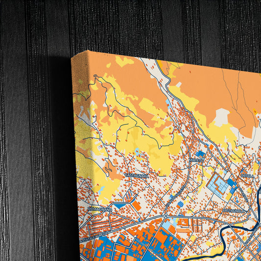 Massa Italy Colorful City Map Canvas Print Detail