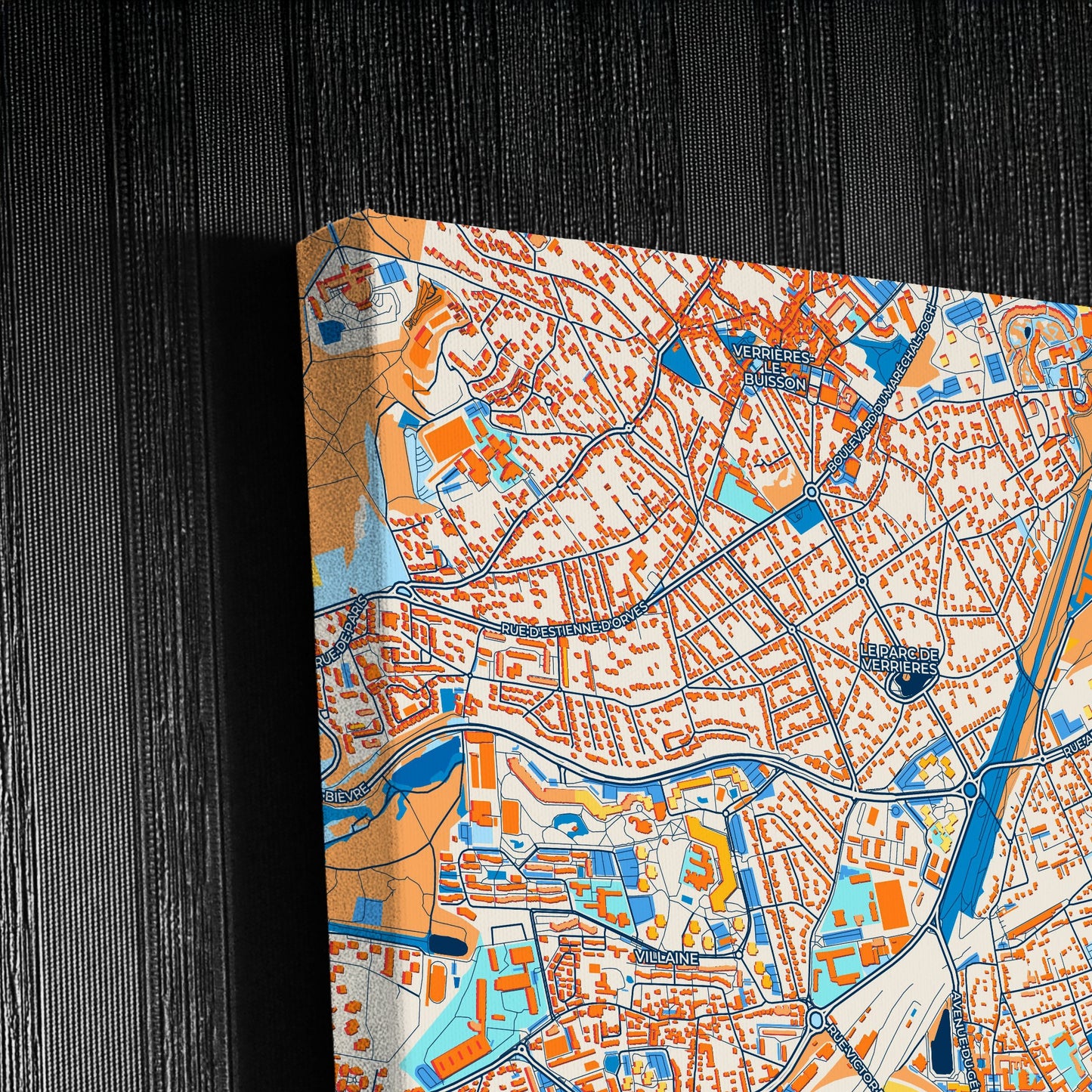 Massy France Colorful City Map Canvas Print Detail