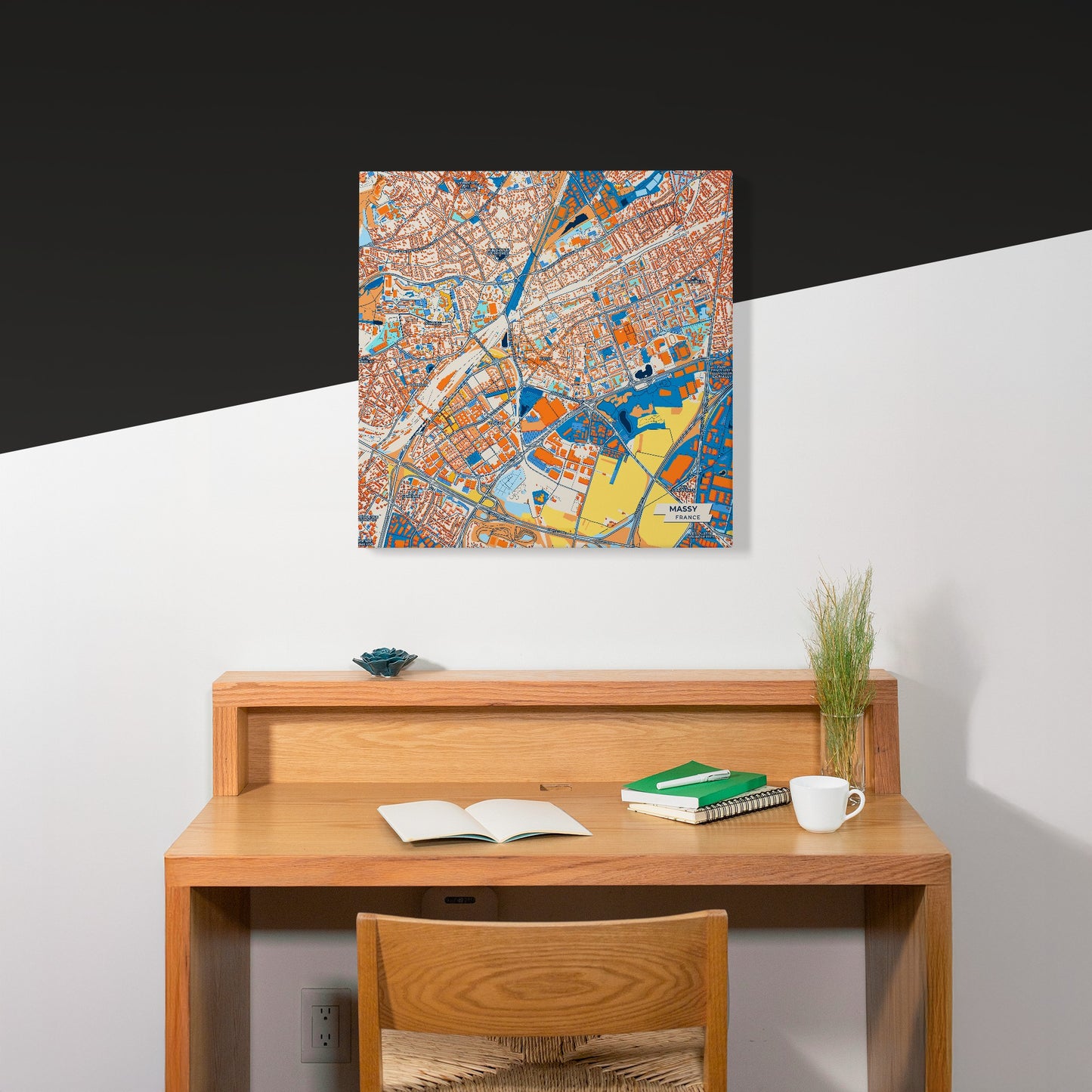 Massy France Colorful City Map Canvas Print Scene