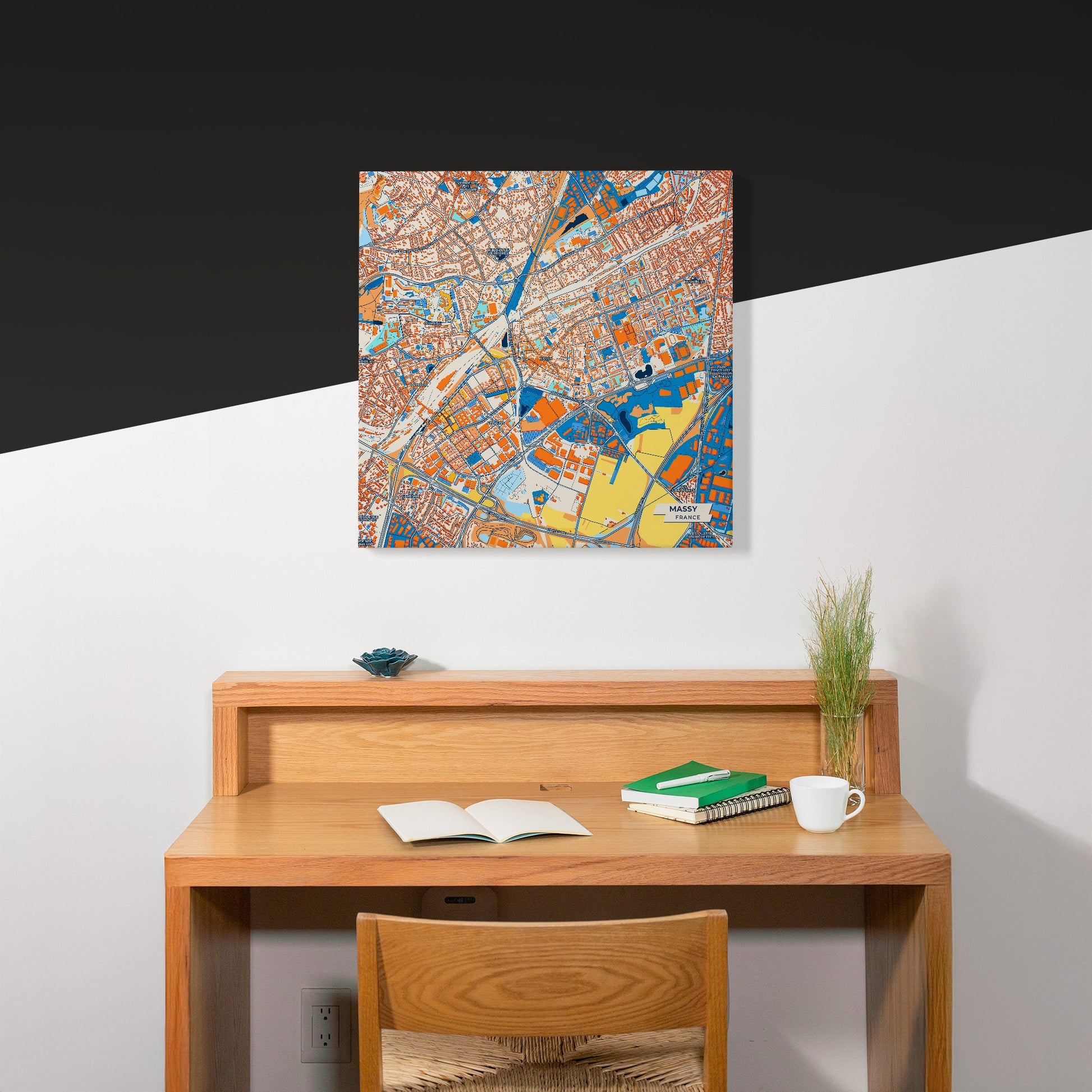 Massy France Colorful City Map Canvas Print Scene