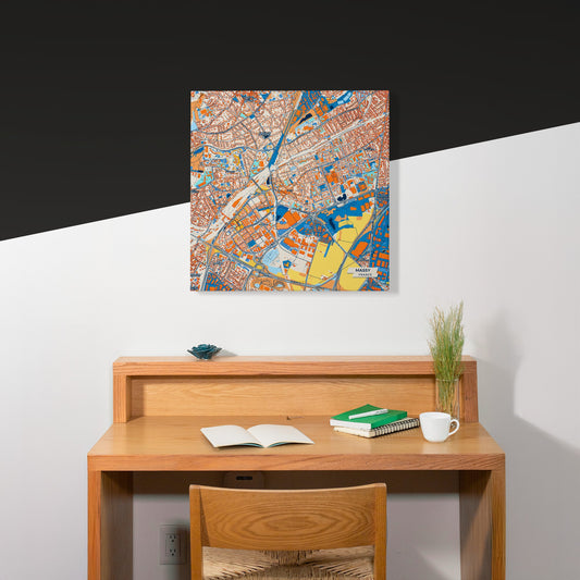 Massy France Colorful City Map Canvas Print Scene