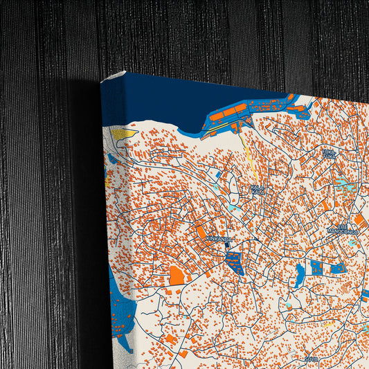 Matadi Dr Congo Colorful City Map Canvas Print Detail