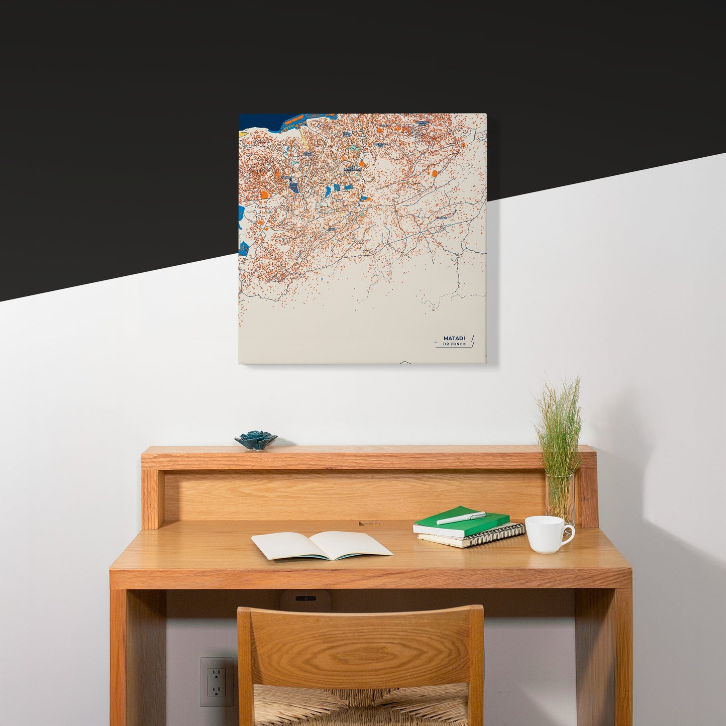 Matadi Dr Congo Colorful City Map Canvas Print Scene