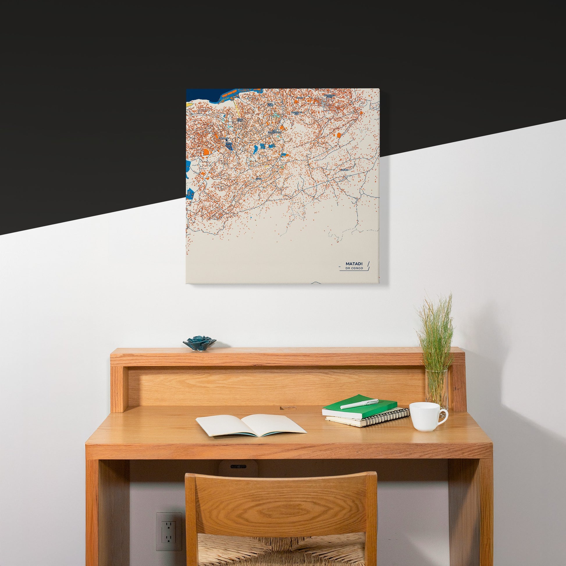 Matadi Dr Congo Colorful City Map Canvas Print Scene