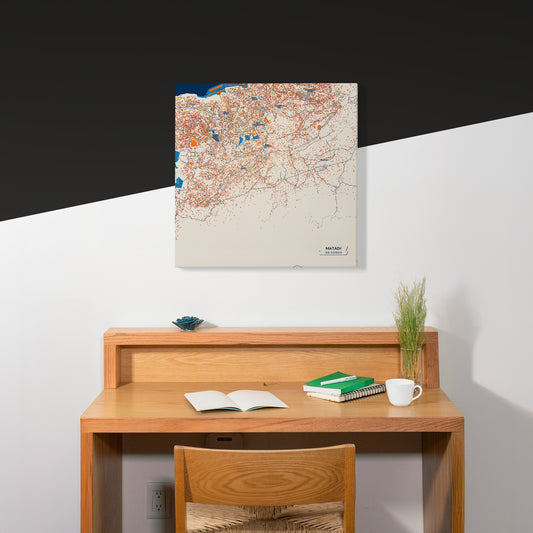 Matadi Dr Congo Colorful City Map Canvas Print Scene