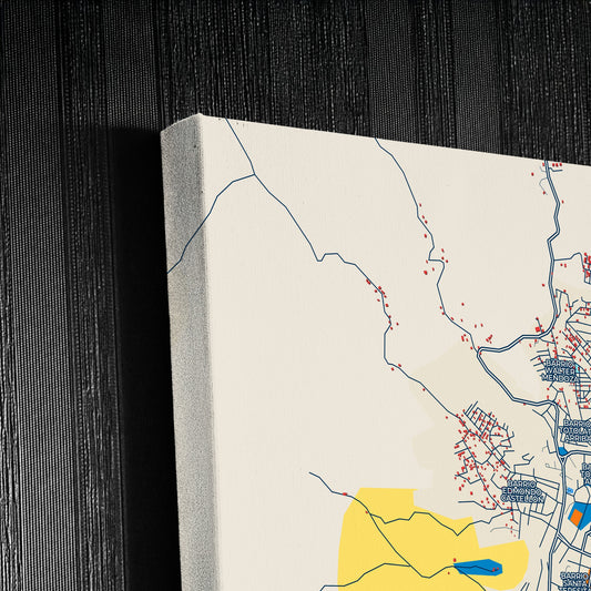 Matagalpa Nicaragua Colorful City Map Canvas Print Detail