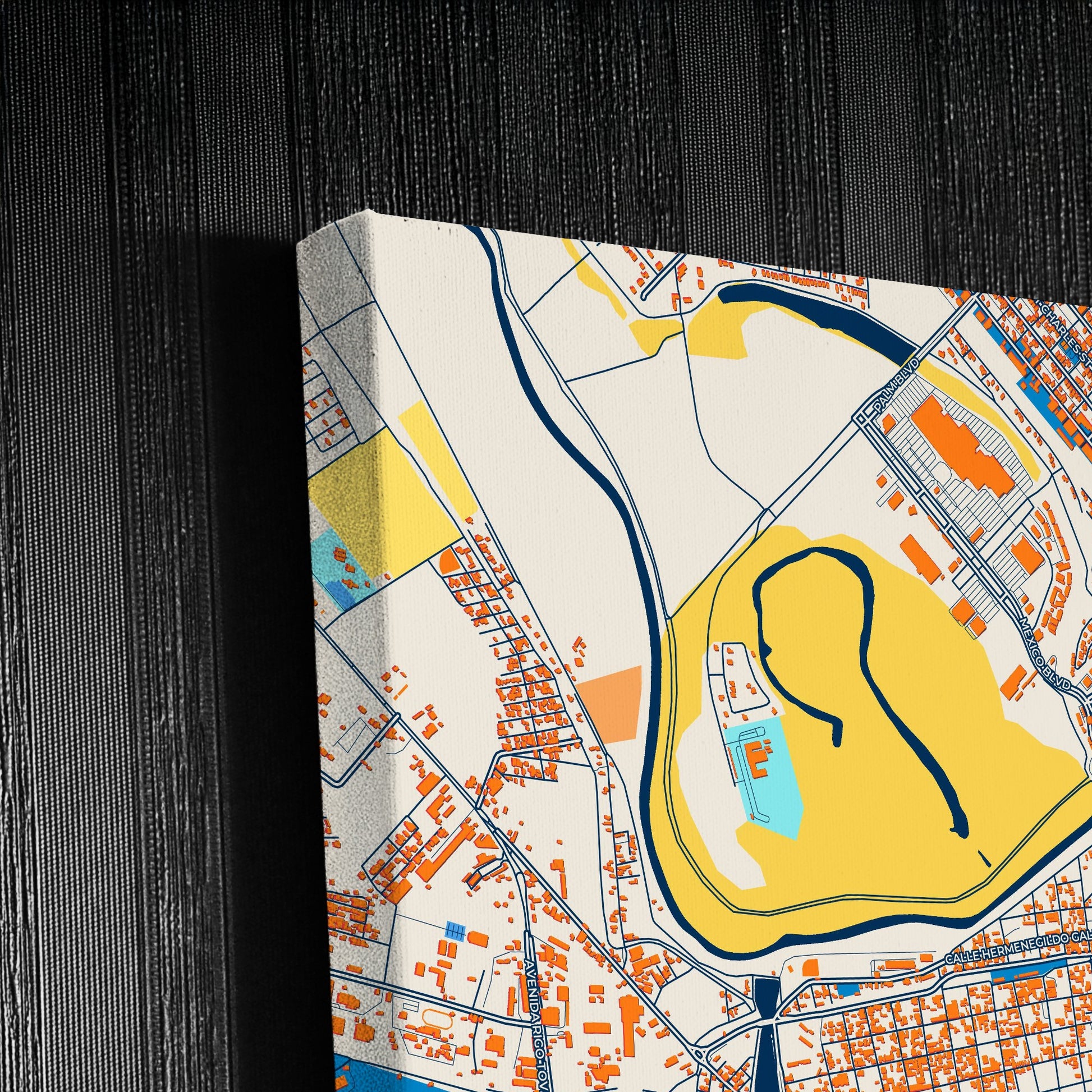 Matamoros Mexico Colorful City Map Canvas Print Detail