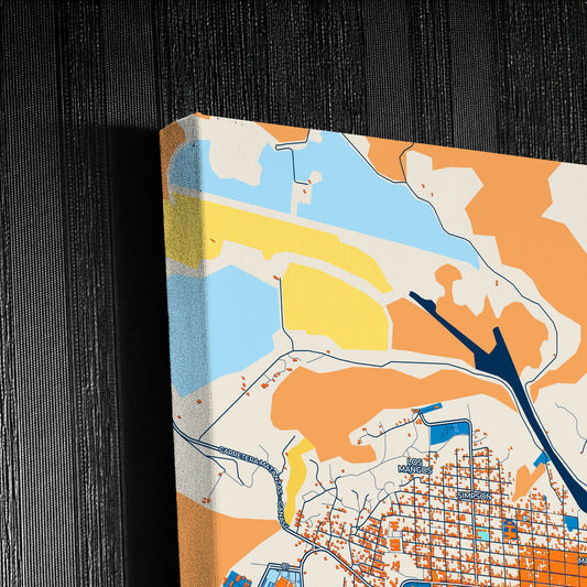 Matanzas Cuba Colorful City Map Canvas Print Detail