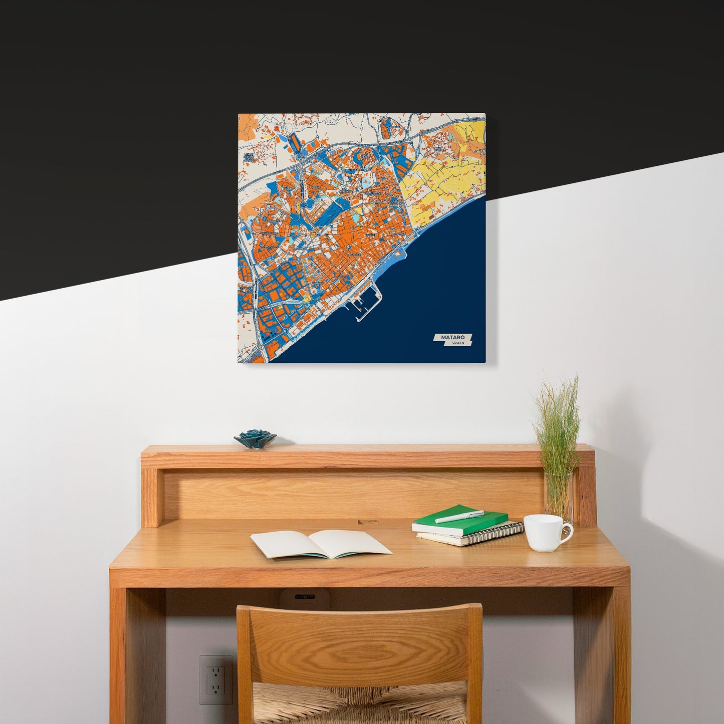 Mataró Spain Colorful City Map Canvas Print Scene