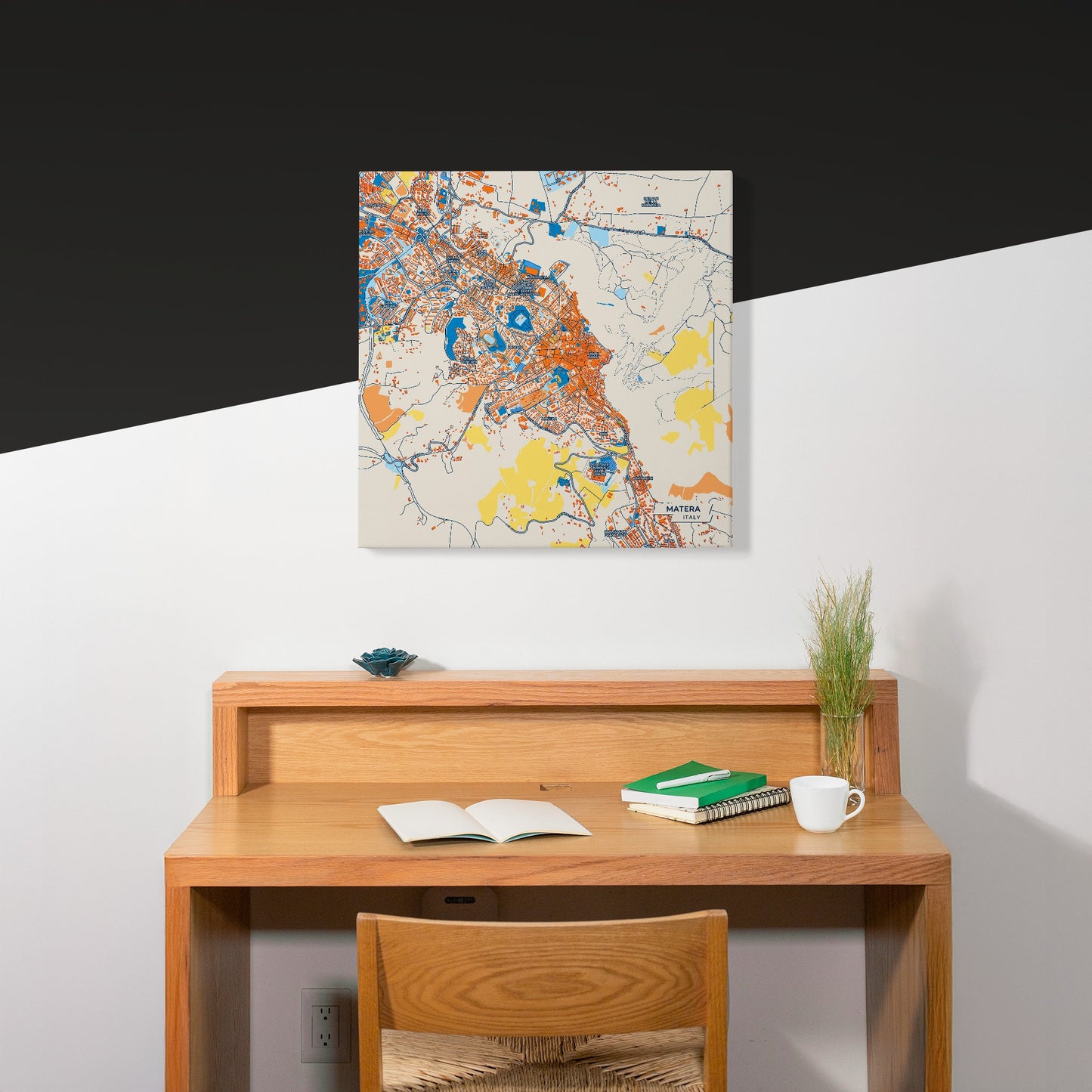 Matera Italy Colorful City Map Canvas Print Scene