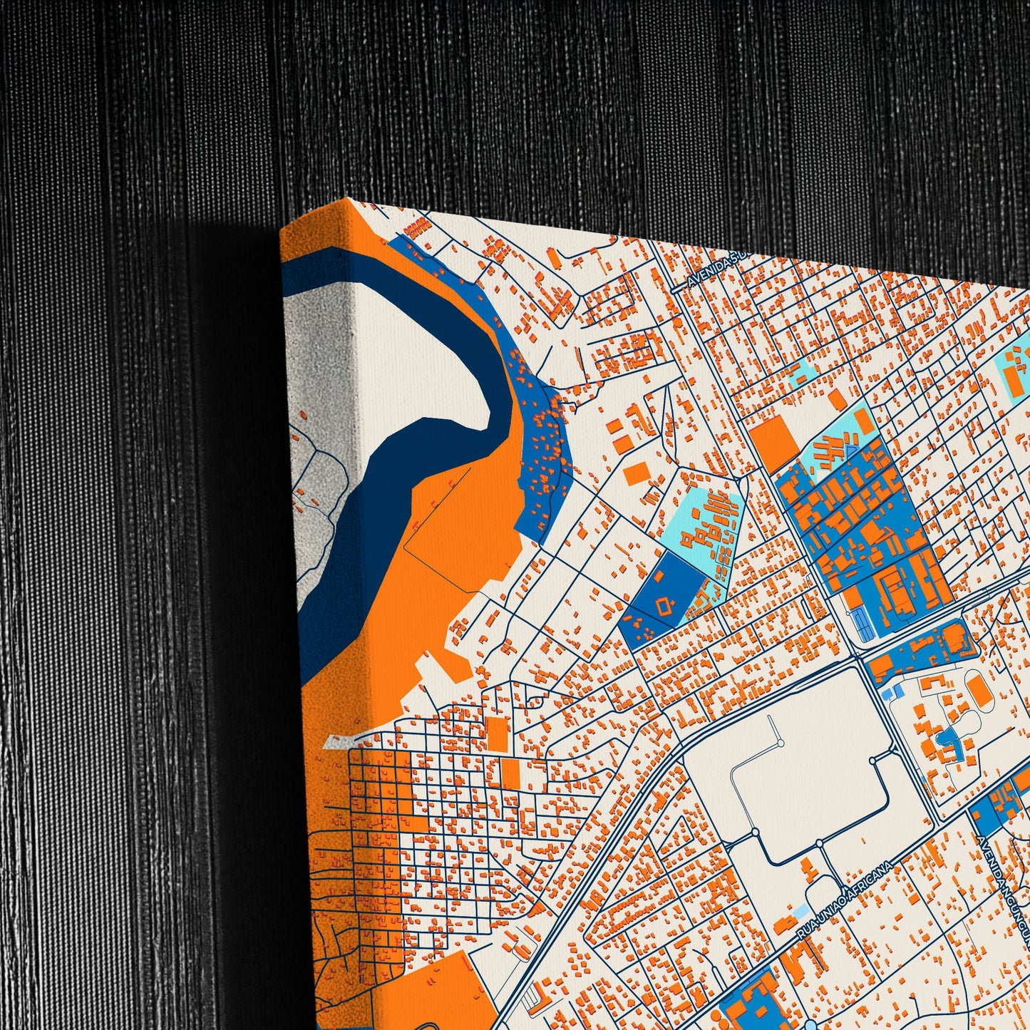 Matola Mozambique Colorful City Map Canvas Print Detail
