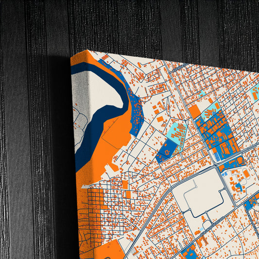 Matola Mozambique Colorful City Map Canvas Print Detail