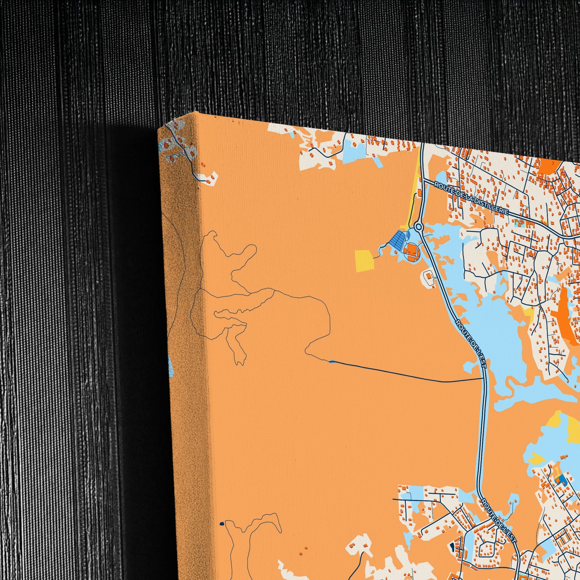 Matoury France Colorful City Map Canvas Print Detail