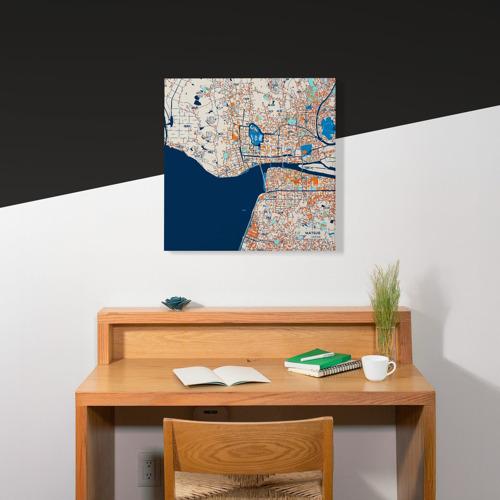 Matsue Japan Colorful City Map Canvas Print Scene