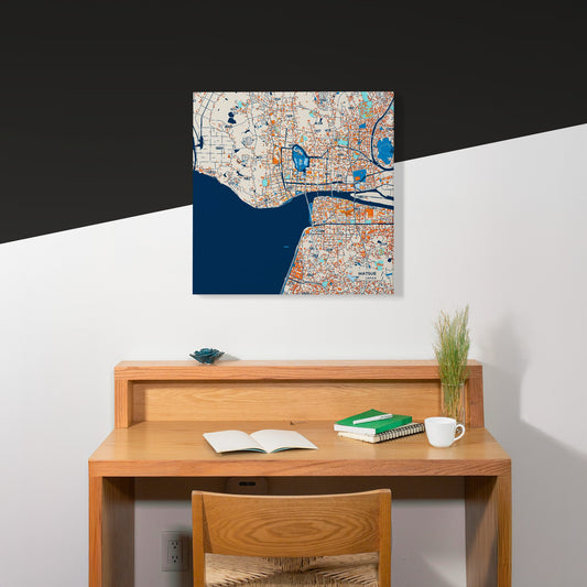 Matsue Japan Colorful City Map Canvas Print Scene