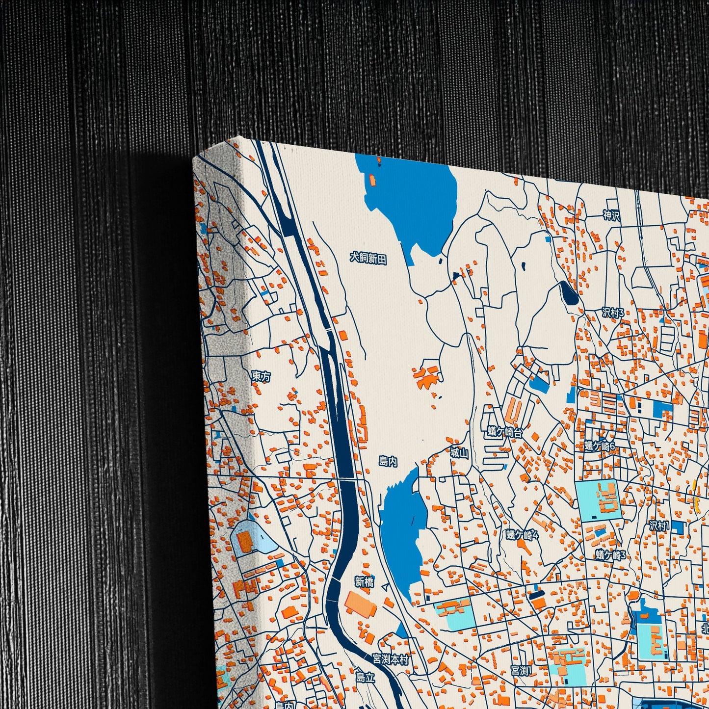 Matsumoto Japan Colorful City Map Canvas Print Detail