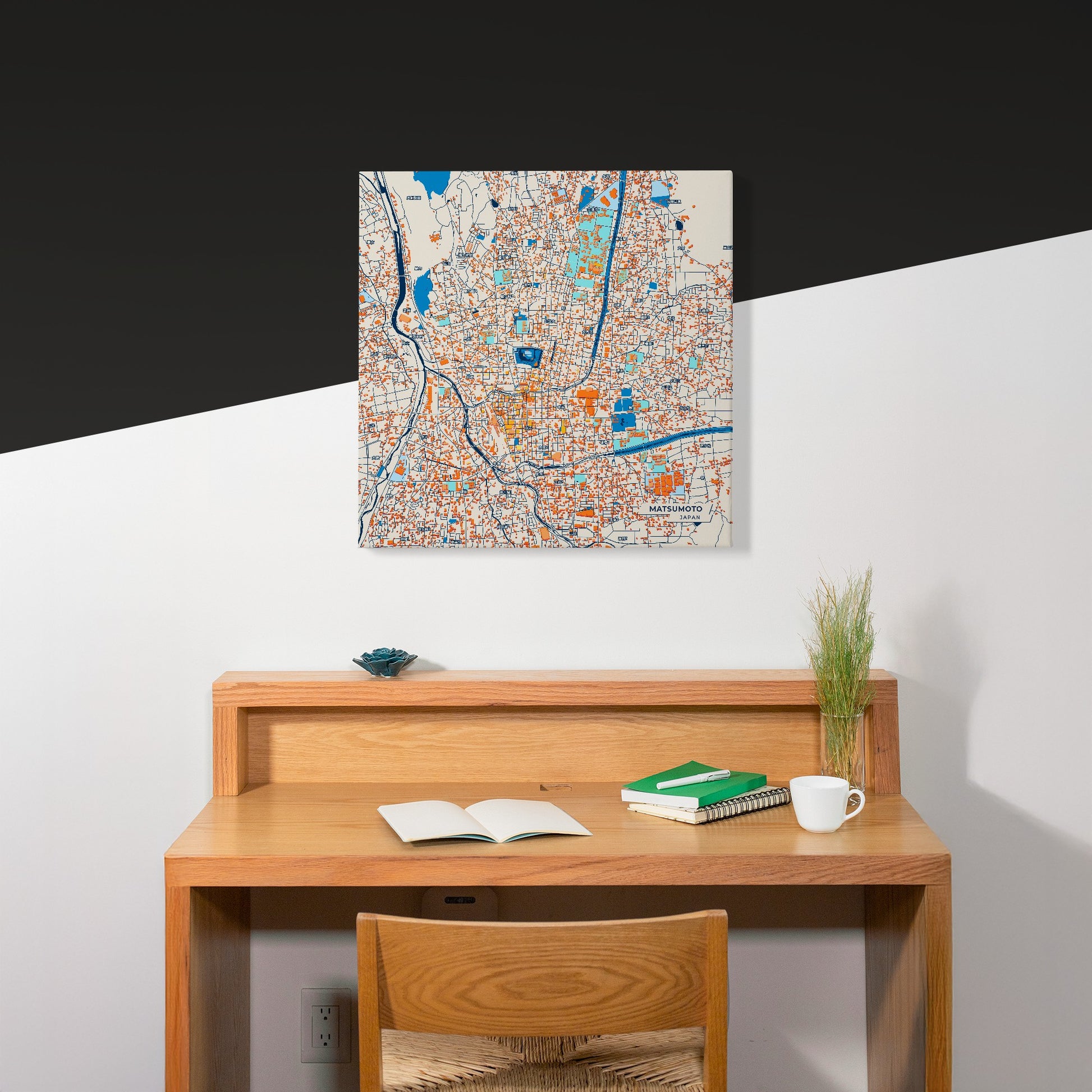 Matsumoto Japan Colorful City Map Canvas Print Scene