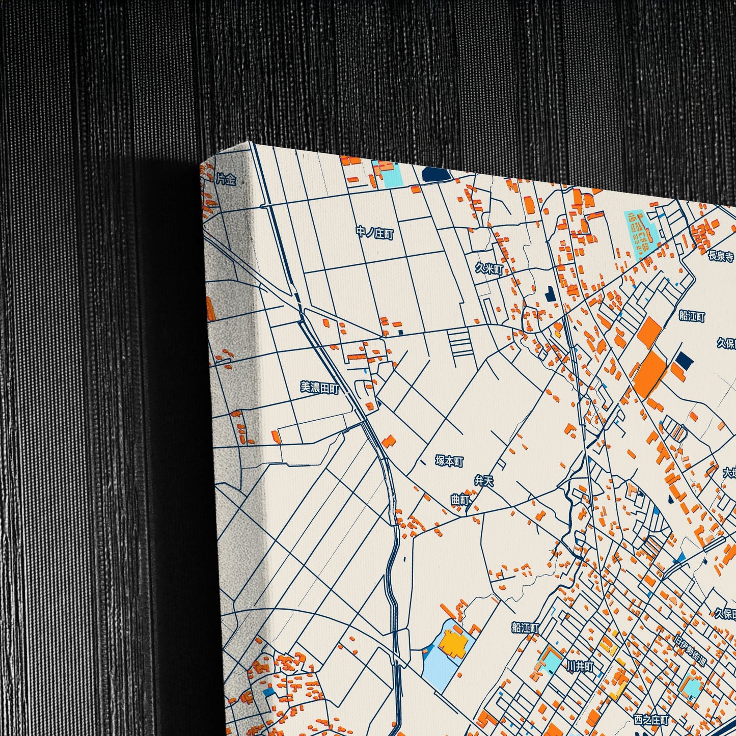 Matsusaka Japan Colorful City Map Canvas Print Detail