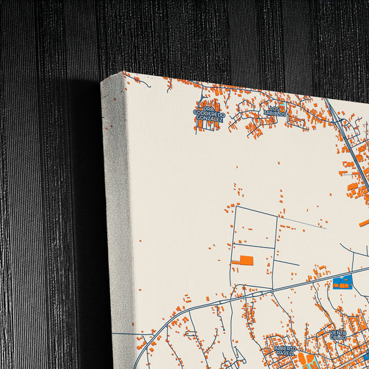 Maturin Venezuela Colorful City Map Canvas Print Detail