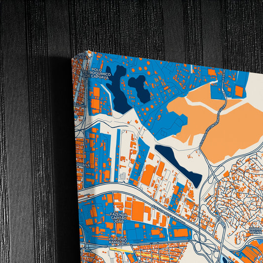 Maua Brazil Colorful City Map Canvas Print Detail