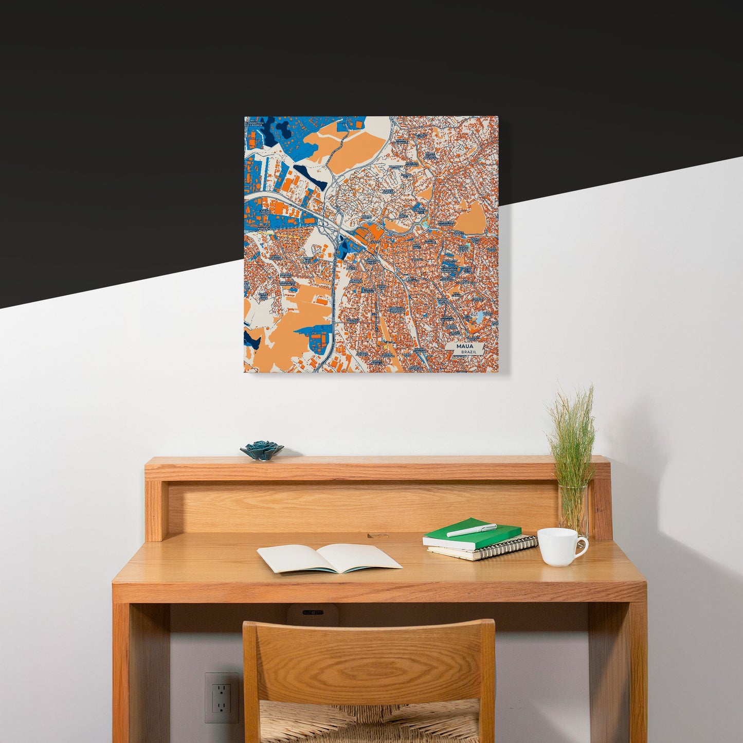 Maua Brazil Colorful City Map Canvas Print Scene