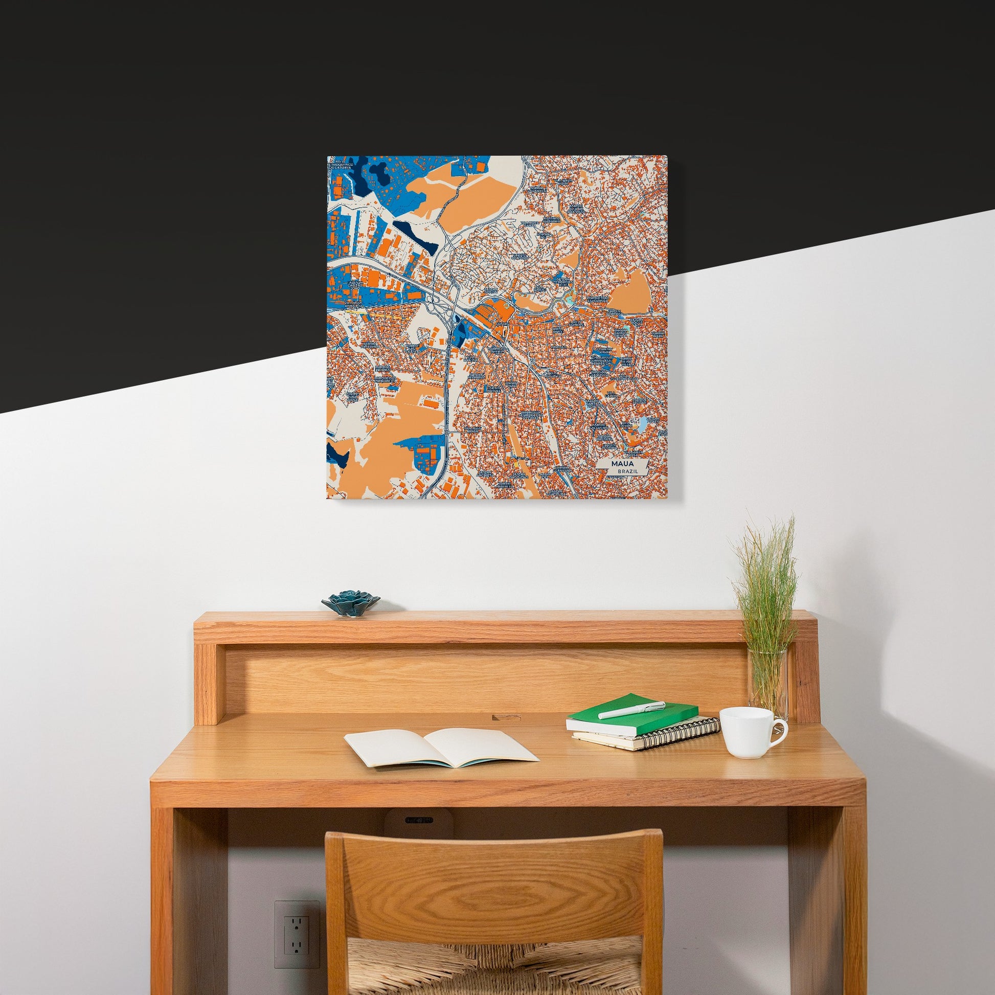 Maua Brazil Colorful City Map Canvas Print Scene