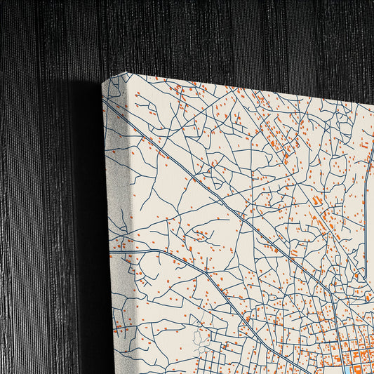 Maxixe Mozambique Colorful City Map Canvas Print Detail