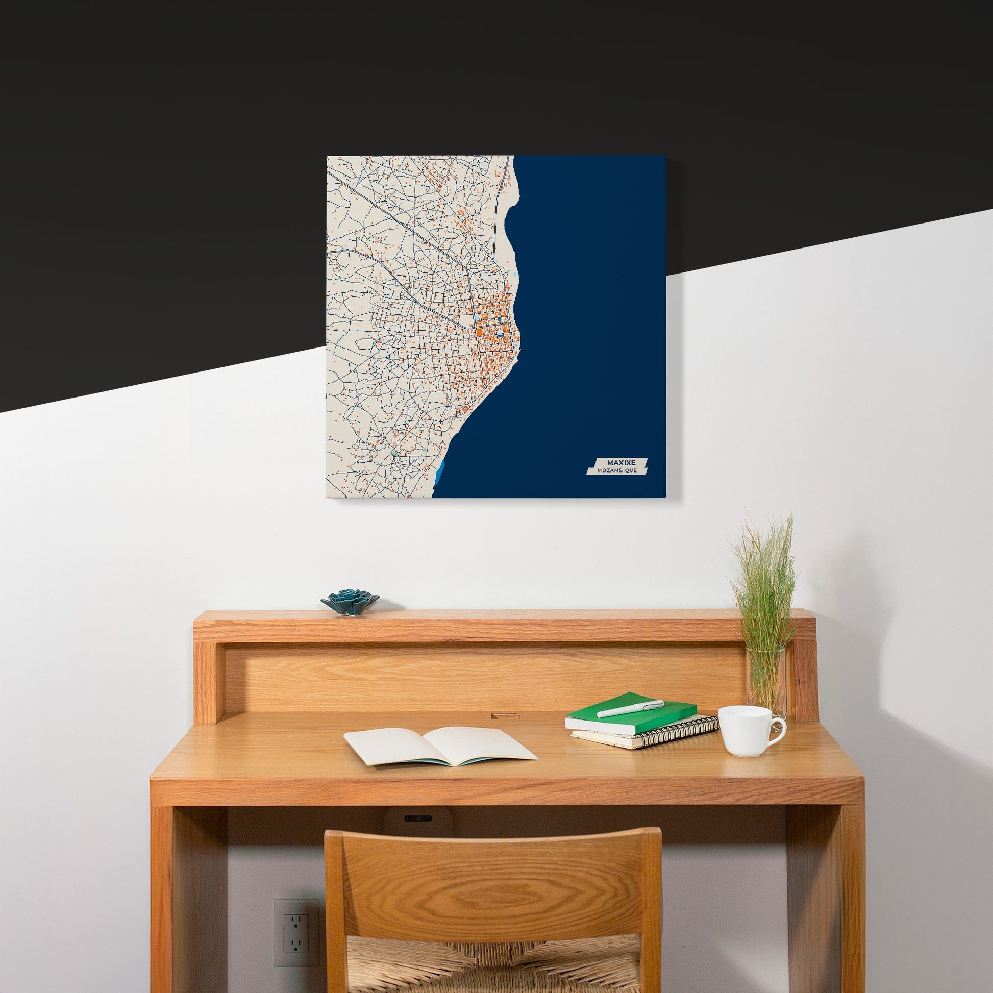 Maxixe Mozambique Colorful City Map Canvas Print Scene