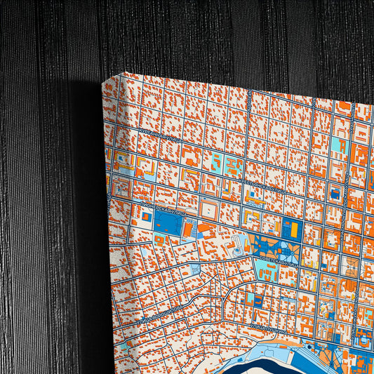 Майкопе Russia Colorful City Map Canvas Print Detail