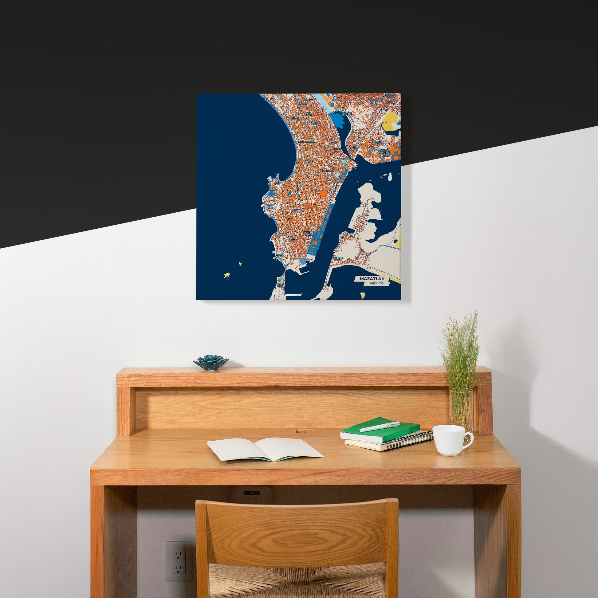Mazatlán Mexico Colorful City Map Canvas Print Scene