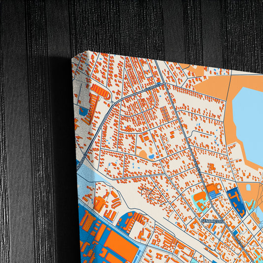 Mažeikiai Lithuania Colorful City Map Canvas Print Detail