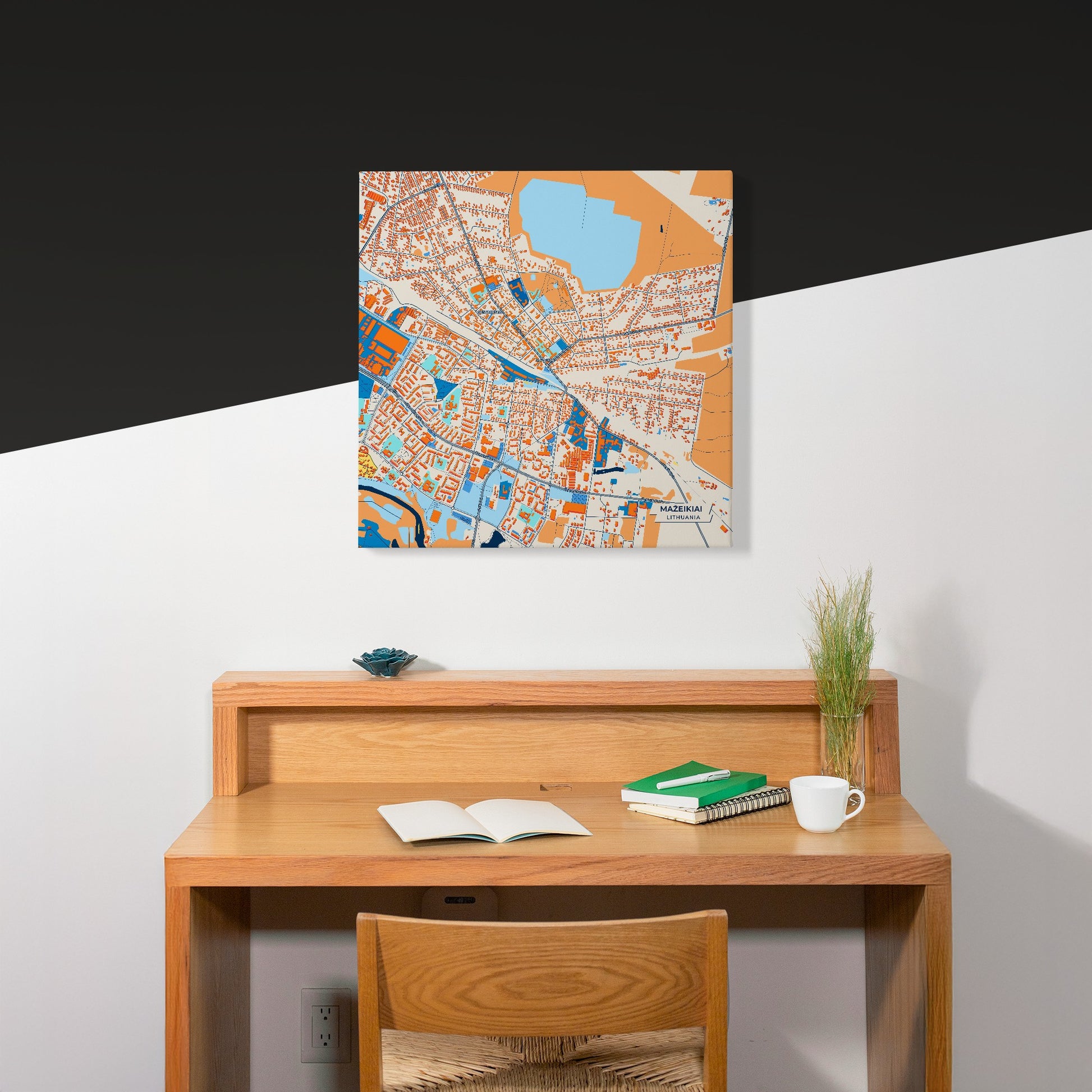 Mažeikiai Lithuania Colorful City Map Canvas Print Scene