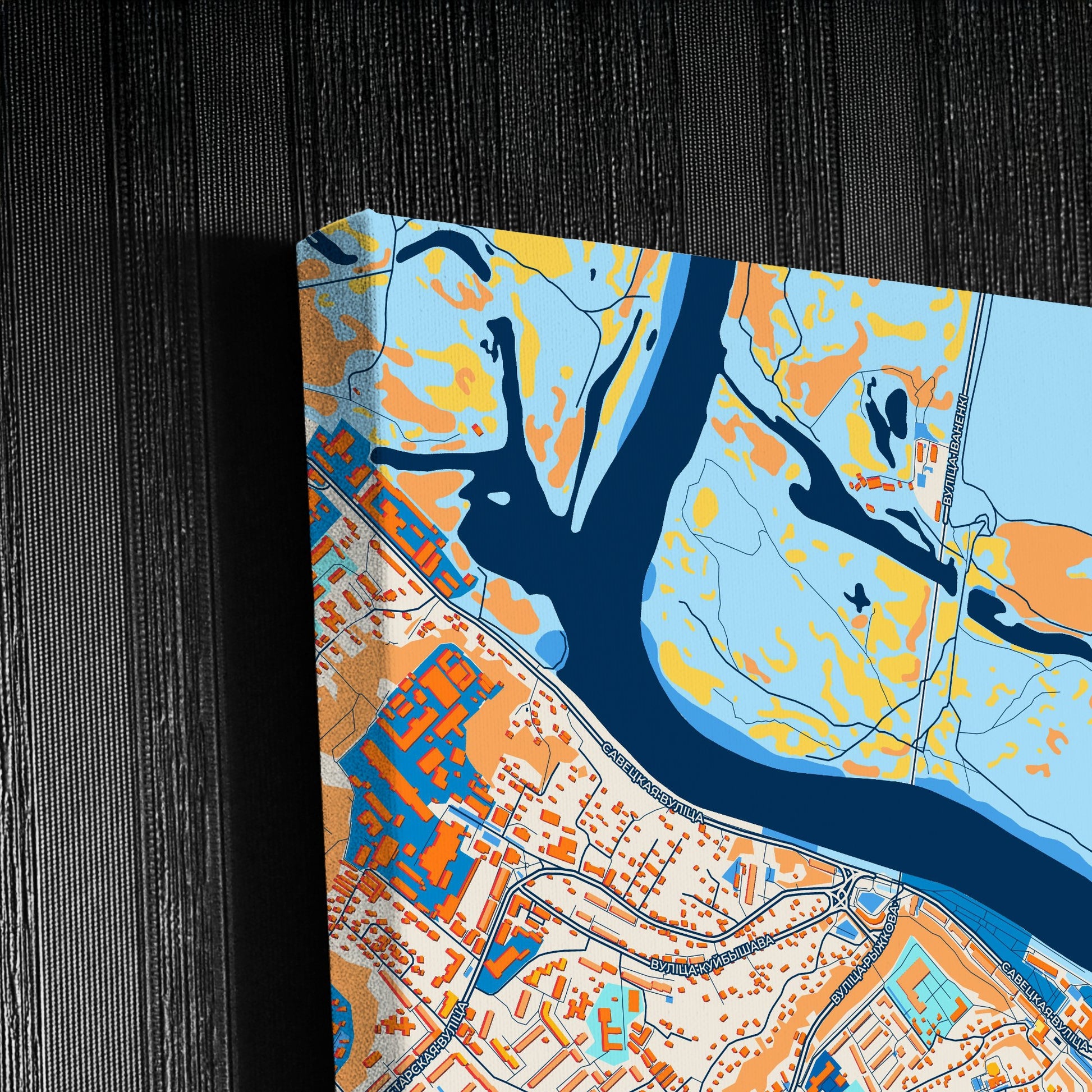 Мазыр Belarus Colorful City Map Canvas Print Detail