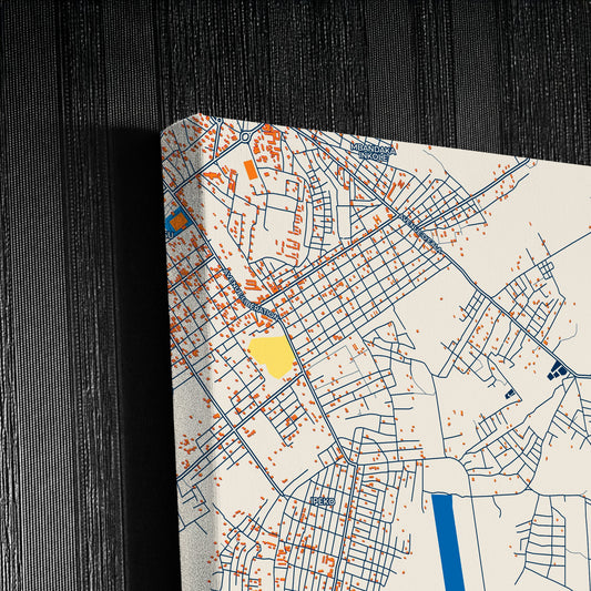 Mbandaka Dr Congo Colorful City Map Canvas Print Detail