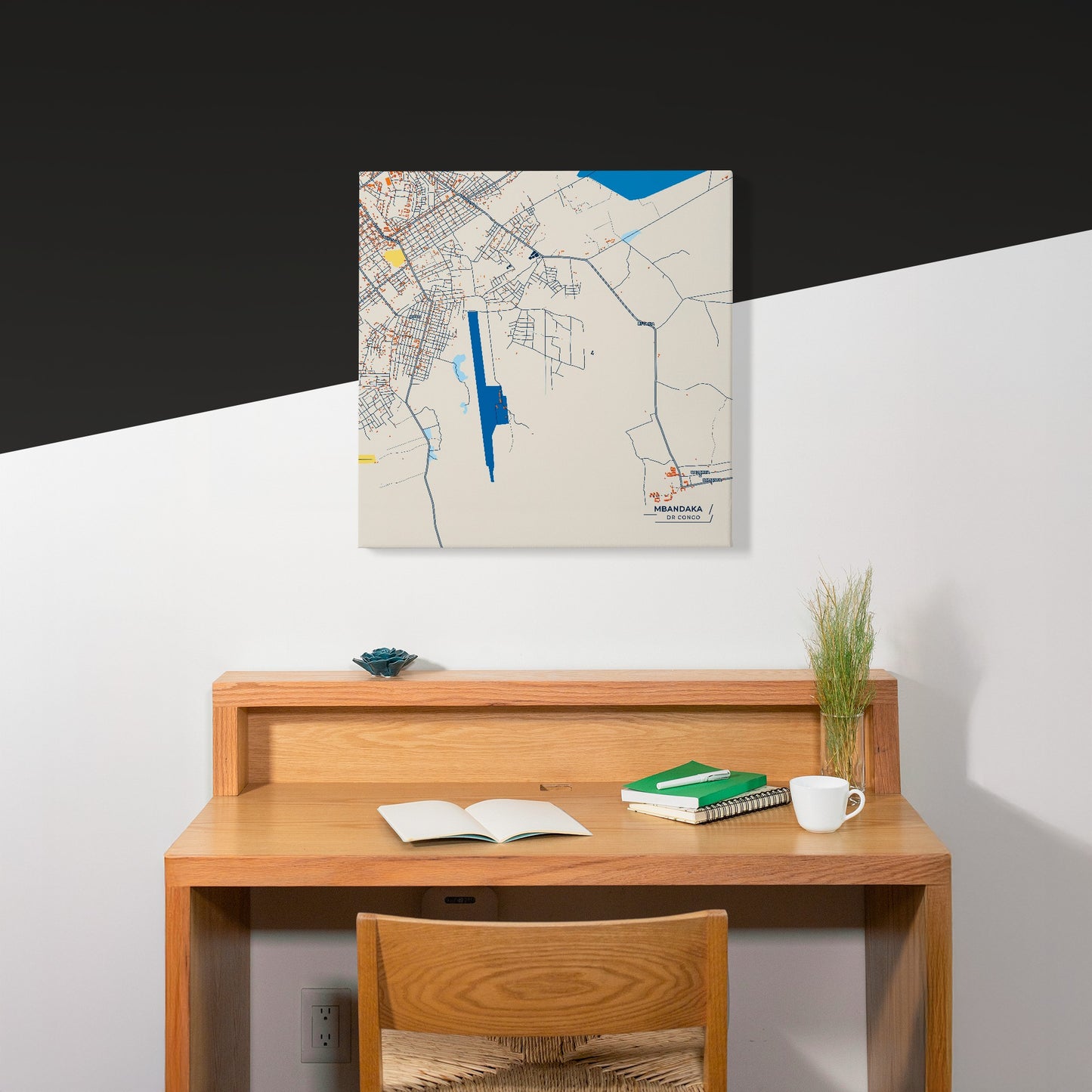 Mbandaka Dr Congo Colorful City Map Canvas Print Scene