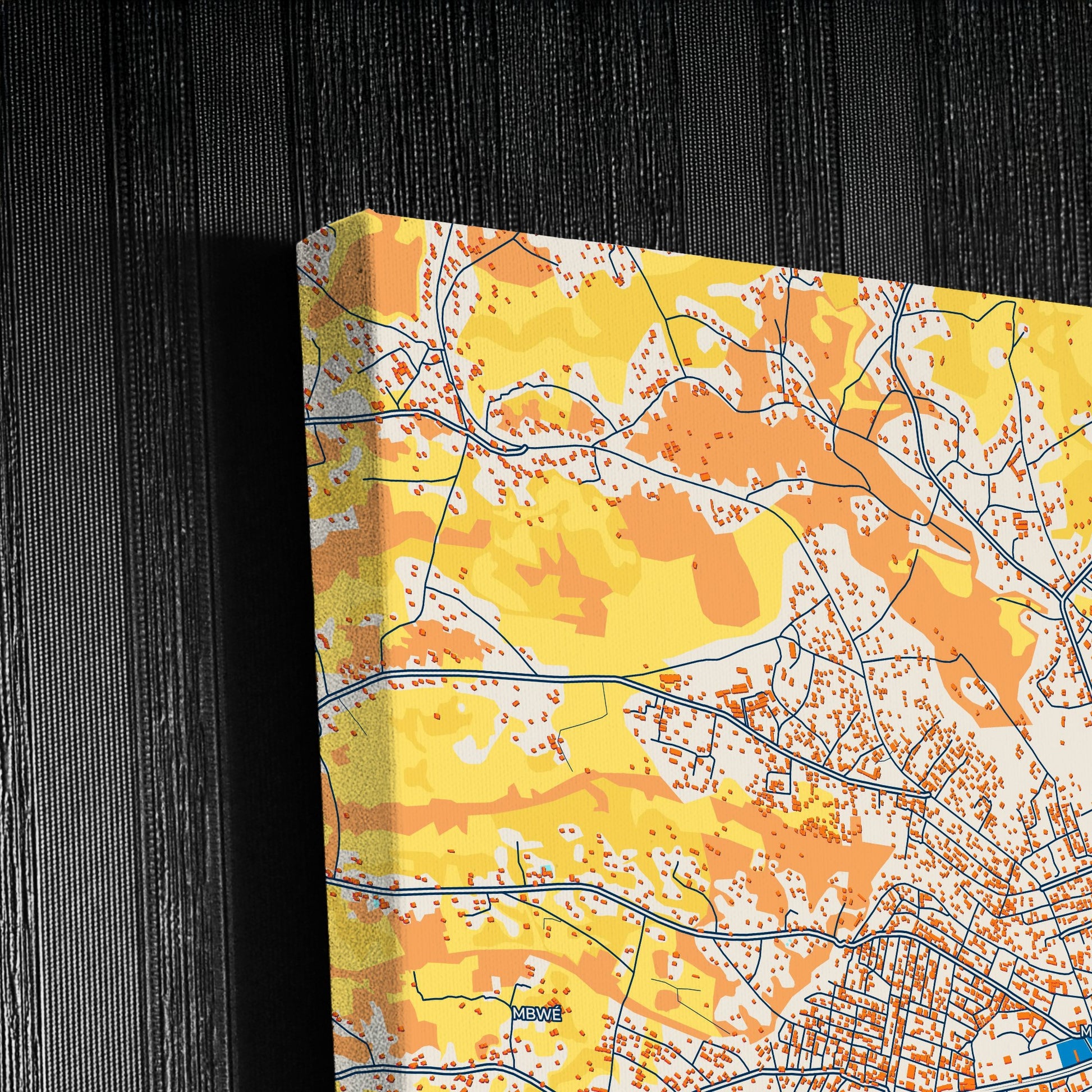 Mbouda Cameroon Colorful City Map Canvas Print Detail