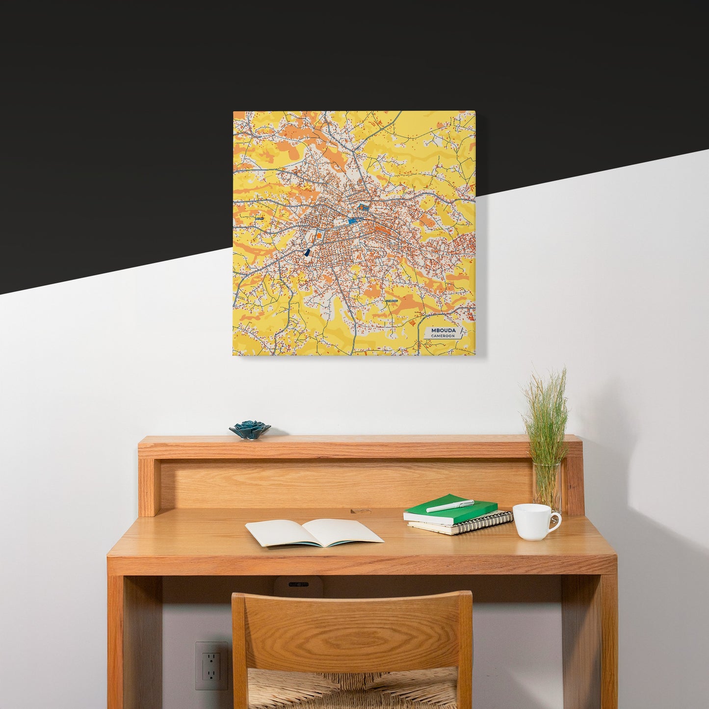 Mbouda Cameroon Colorful City Map Canvas Print Scene