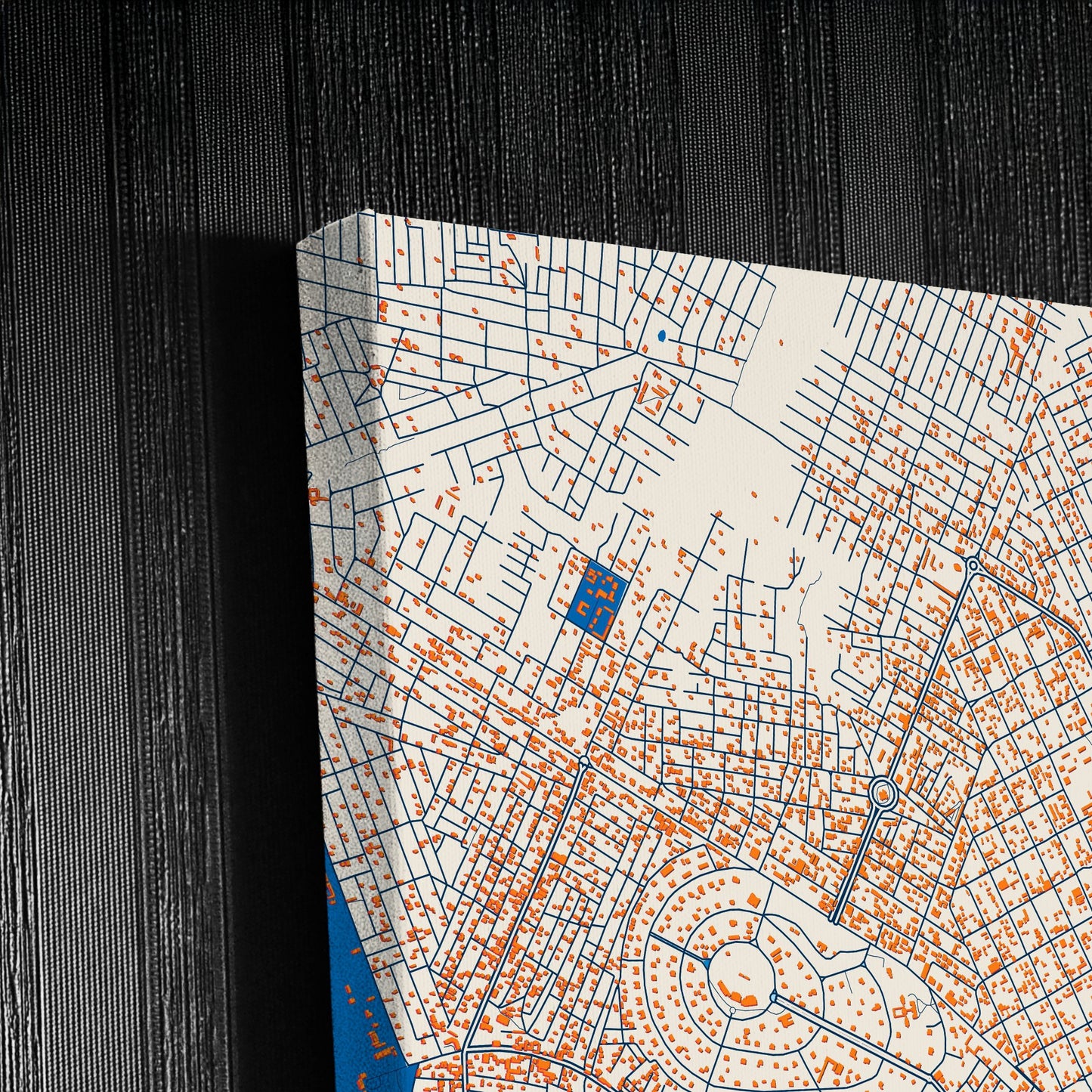 Mbuji-Mayi Dr Congo Colorful City Map Canvas Print Detail