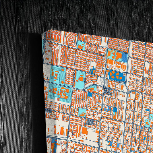 Mcallen Texas Colorful City Map Canvas Print Detail