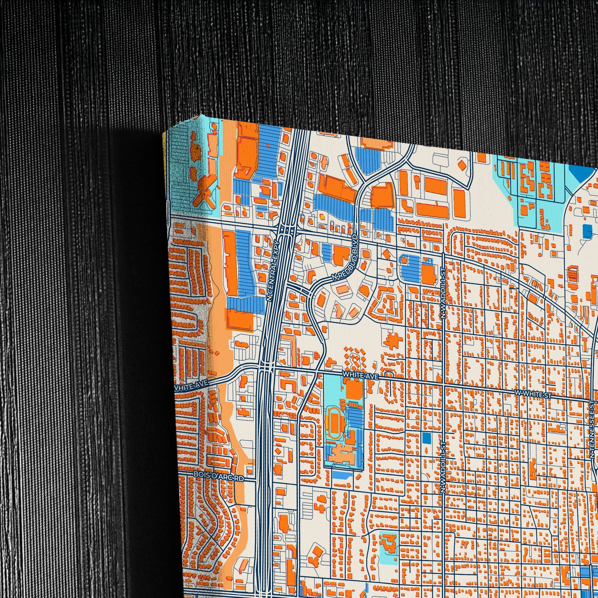 Mckinney Texas Colorful City Map Canvas Print Detail