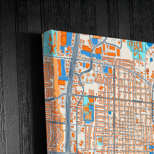 Mckinney Texas Colorful City Map Canvas Print Detail