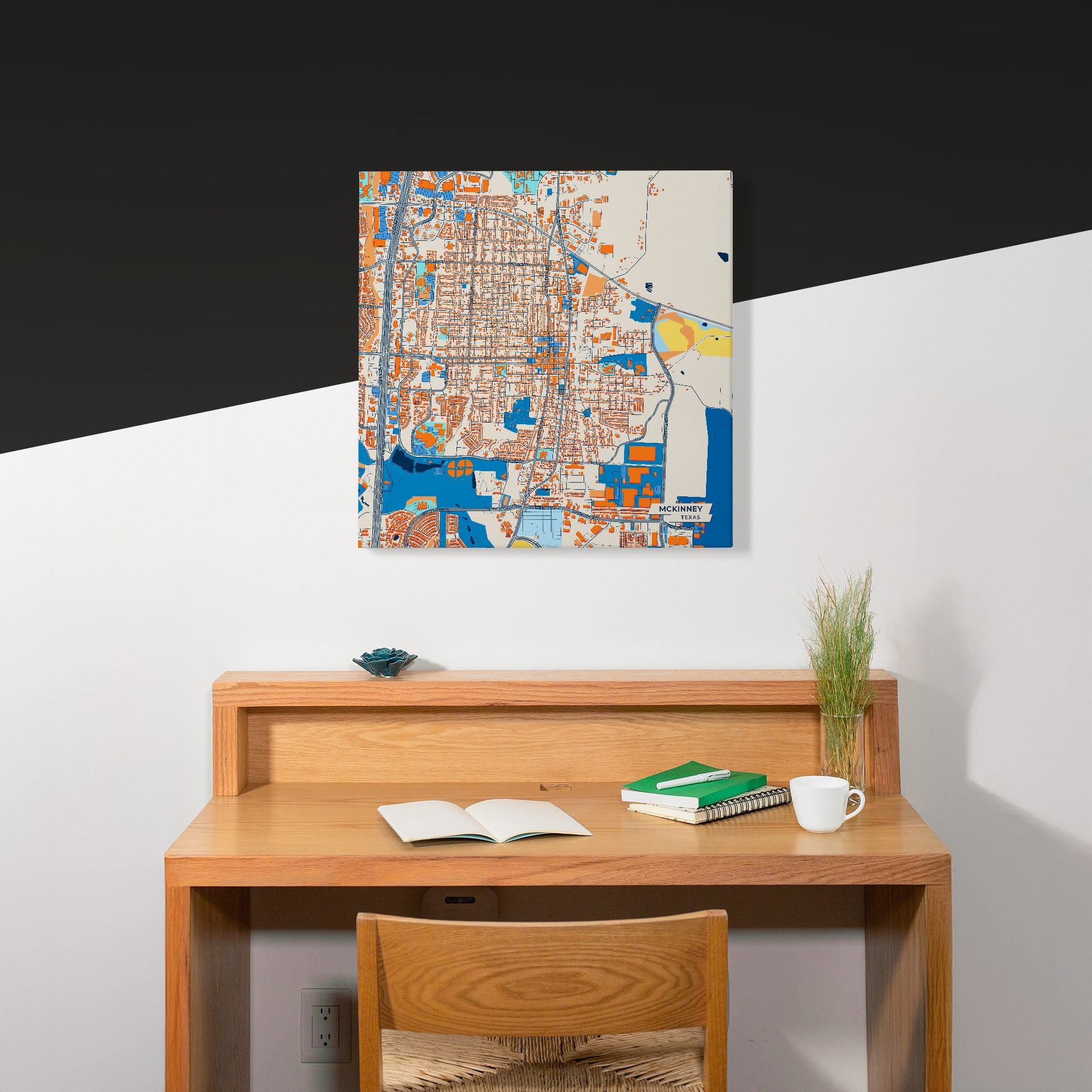 Mckinney Texas Colorful City Map Canvas Print Scene