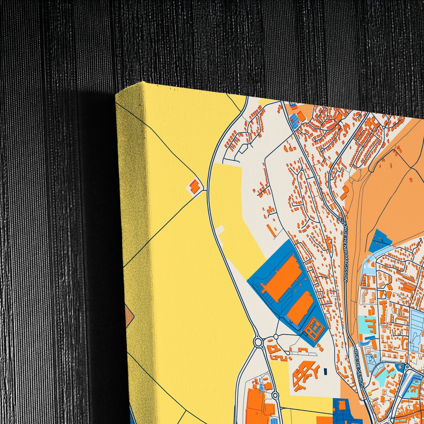 Meaux France Colorful City Map Canvas Print Detail